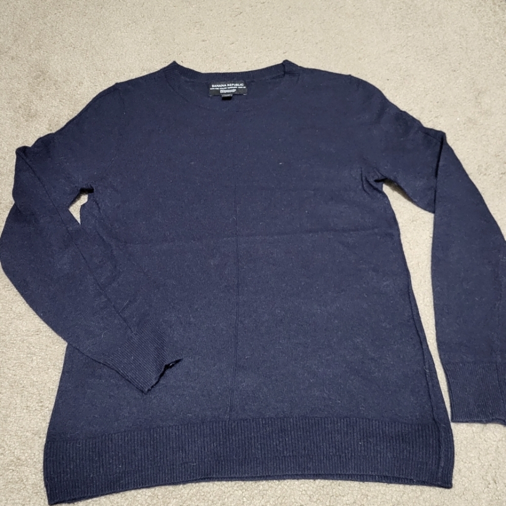 Banana Republic Women's Deep Blue/Navy Crewneck Sweater